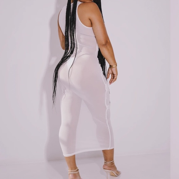 White Mesh Dress - Picture 2 of 2